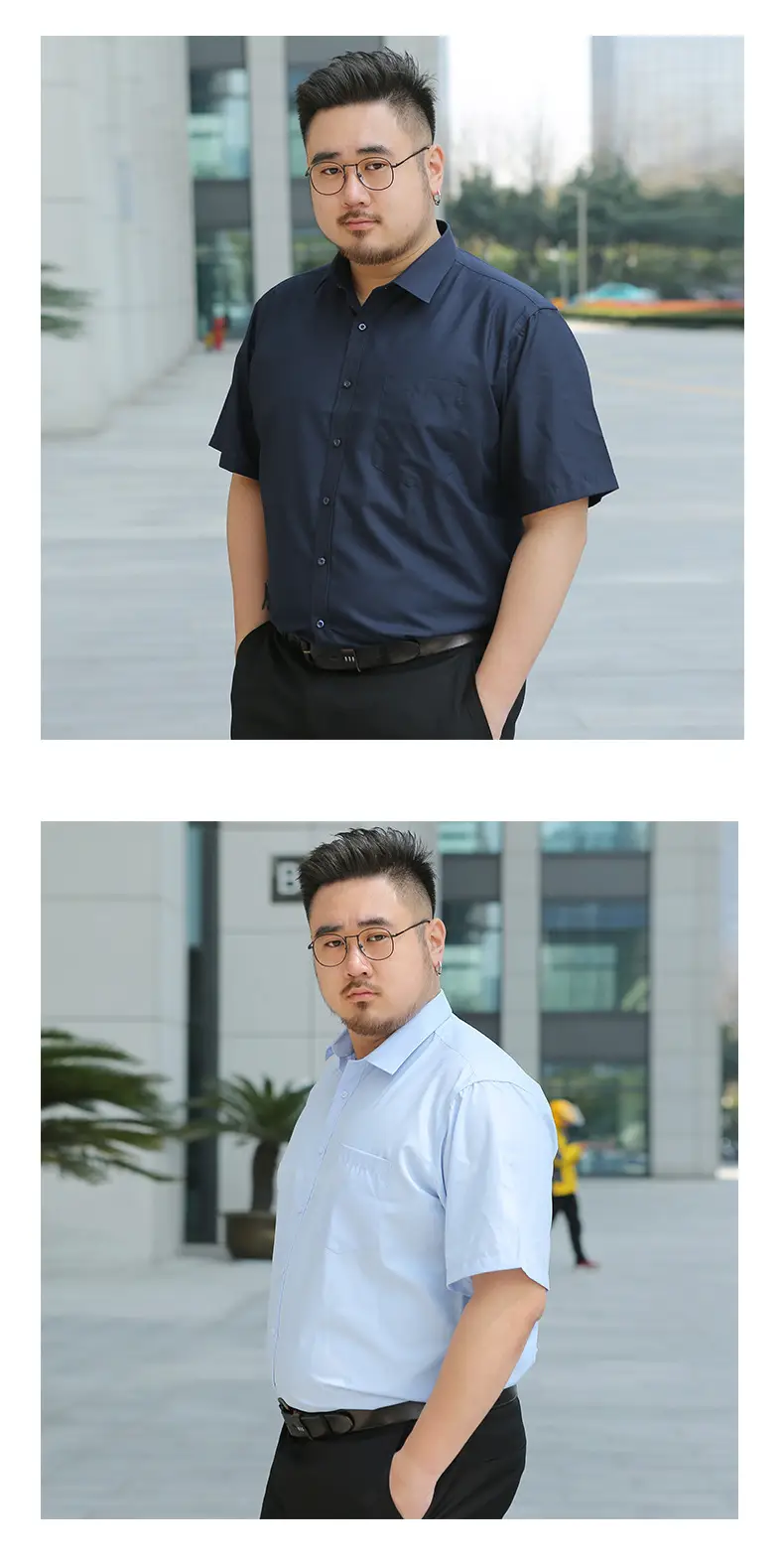 Men's Black Short Sleeve Button Shirt S-8XL Plus Size — feature 13