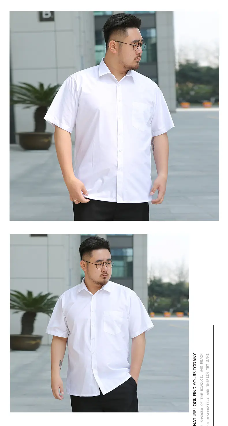 Men's Black Short Sleeve Button Shirt S-8XL Plus Size — feature 8