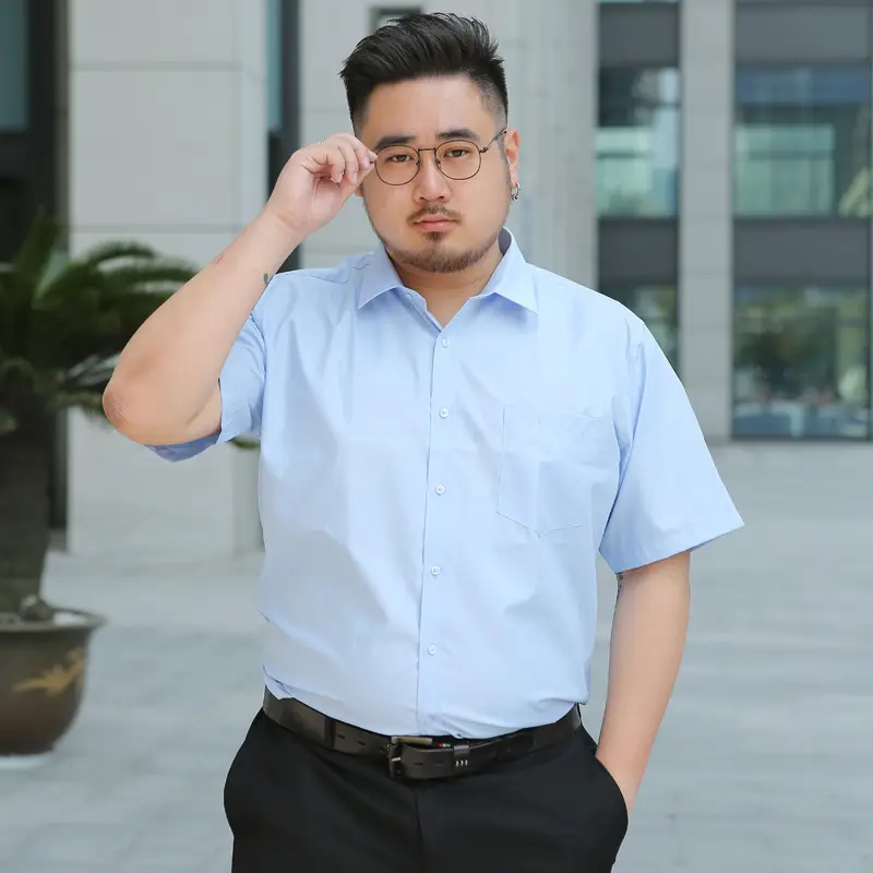 Men's Black Short Sleeve Button Shirt S-8XL Plus Size