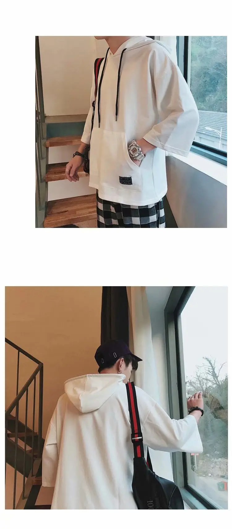Men Hooded Hoodie Black Hip Hop Style — feature 27