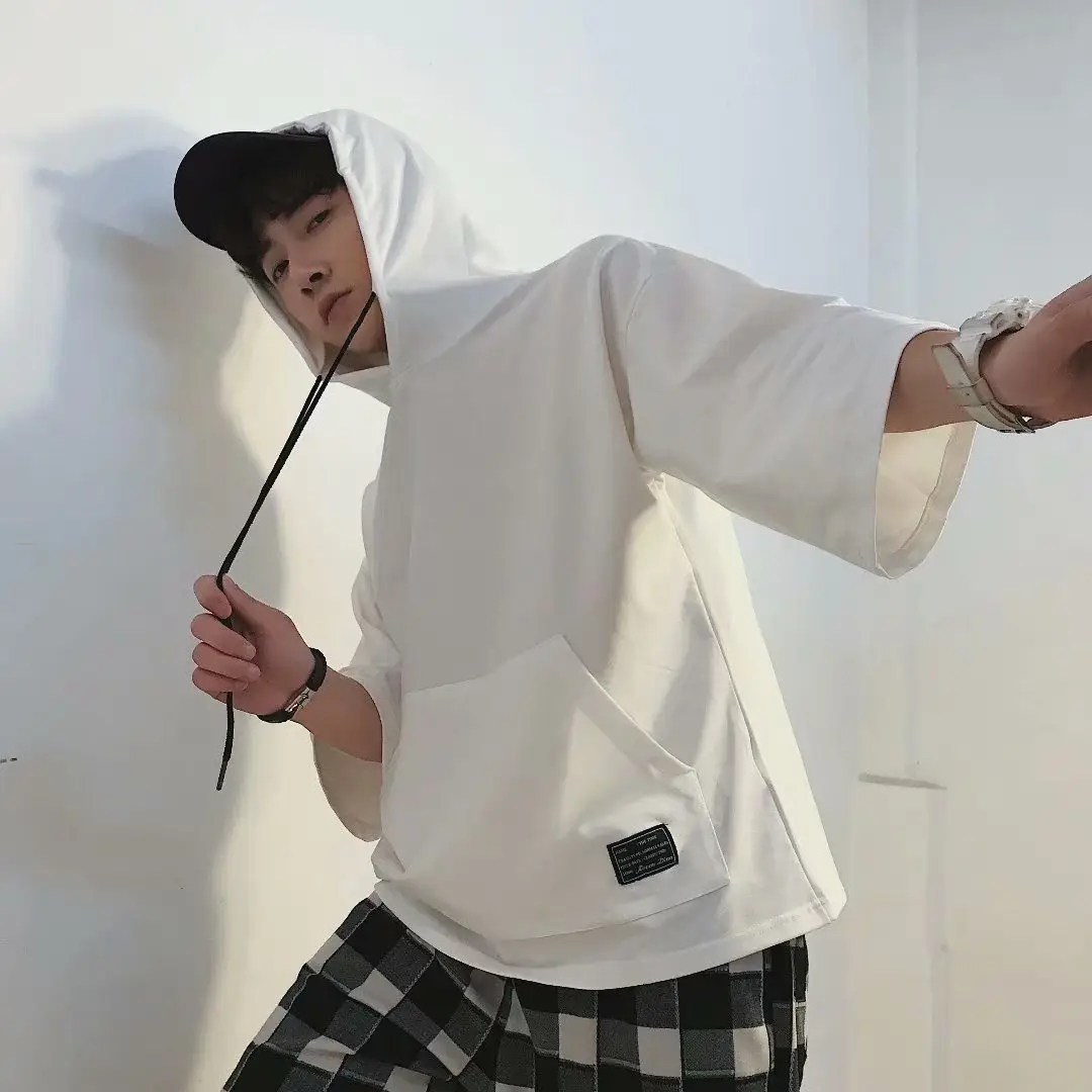 Men Hooded Hoodie Black Hip Hop Style — feature 45