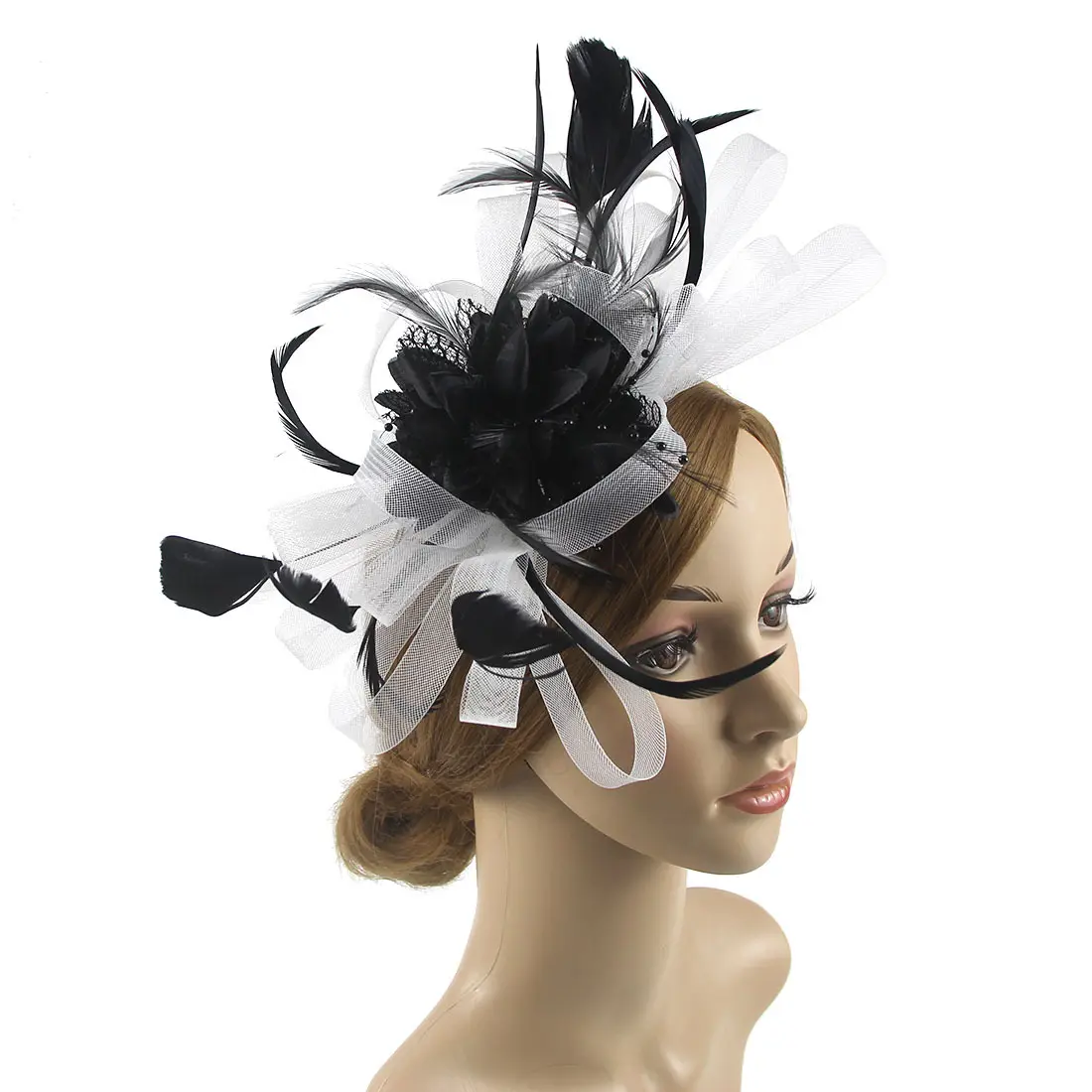 Bridal Feather & Flower Headband for Women - Image 22
