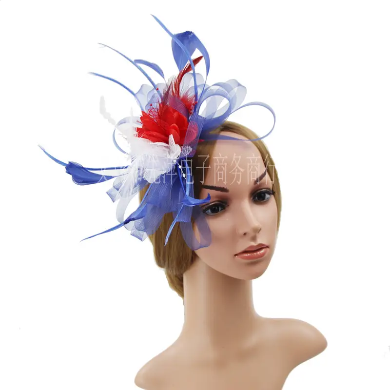 Bridal Feather & Flower Headband for Women - Image 12