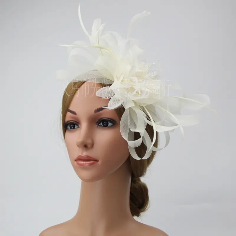 Bridal Feather & Flower Headband for Women - Image 15