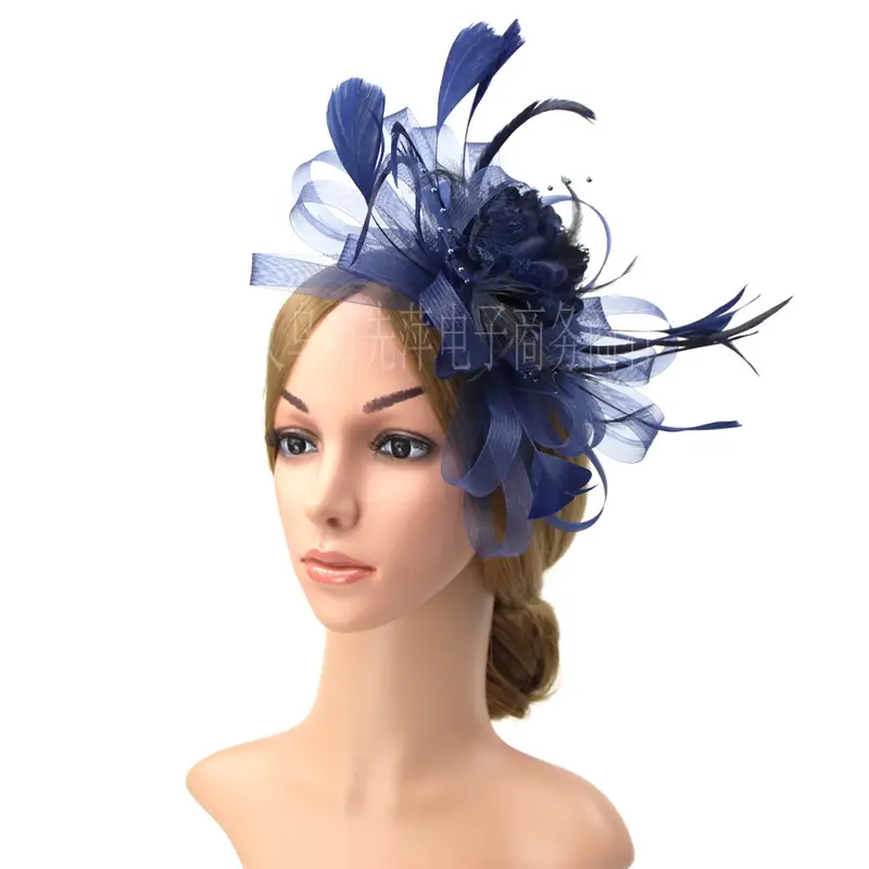 Bridal Feather & Flower Headband for Women - Image 17