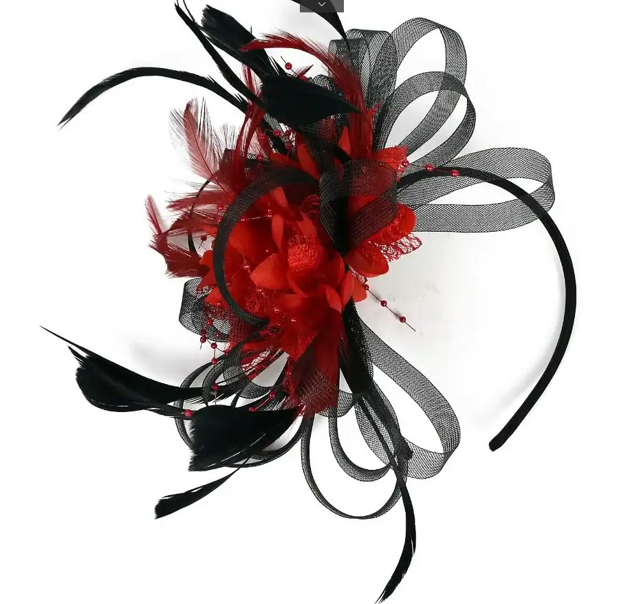 Bridal Feather & Flower Headband for Women - Image 19