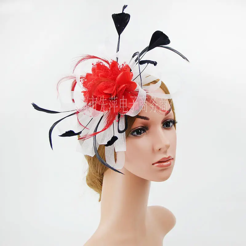 Bridal Feather & Flower Headband for Women - Image 24