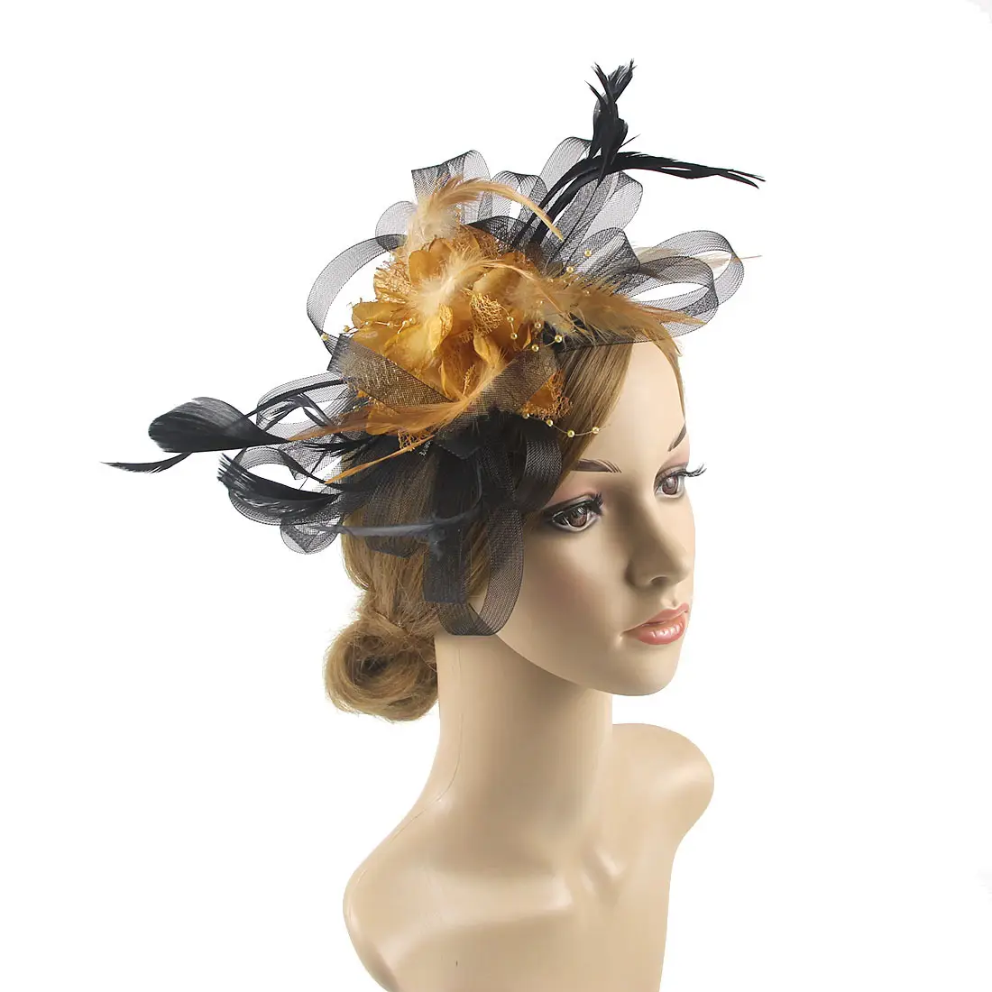 Bridal Feather & Flower Headband for Women - Image 27