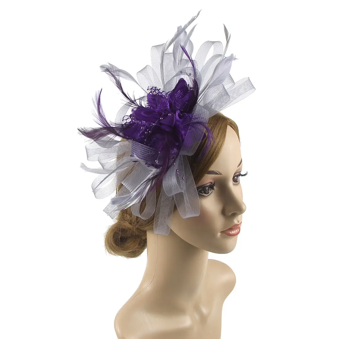 Bridal Feather & Flower Headband for Women - Image 28