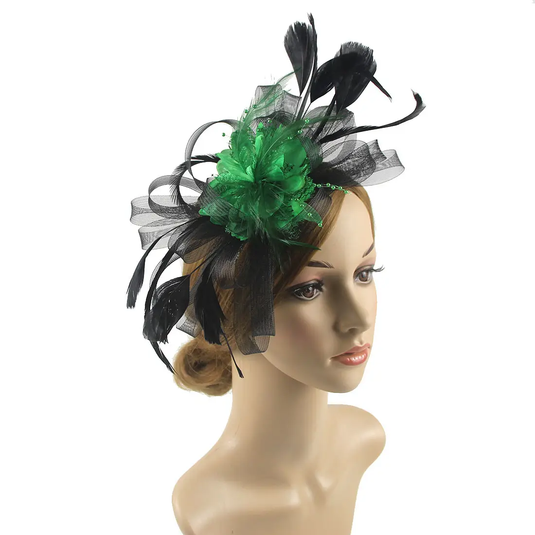 Bridal Feather & Flower Headband for Women - Image 29