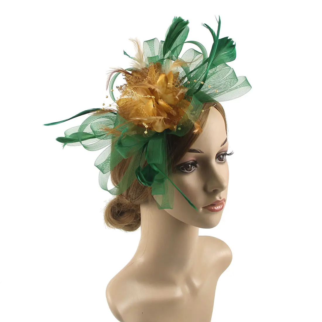 Bridal Feather & Flower Headband for Women - Image 30