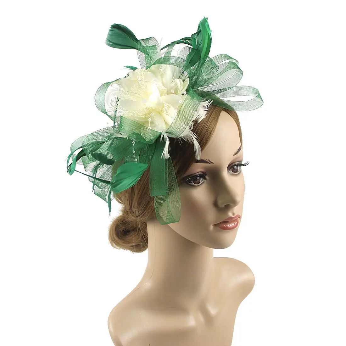 Bridal Feather & Flower Headband for Women - Image 31
