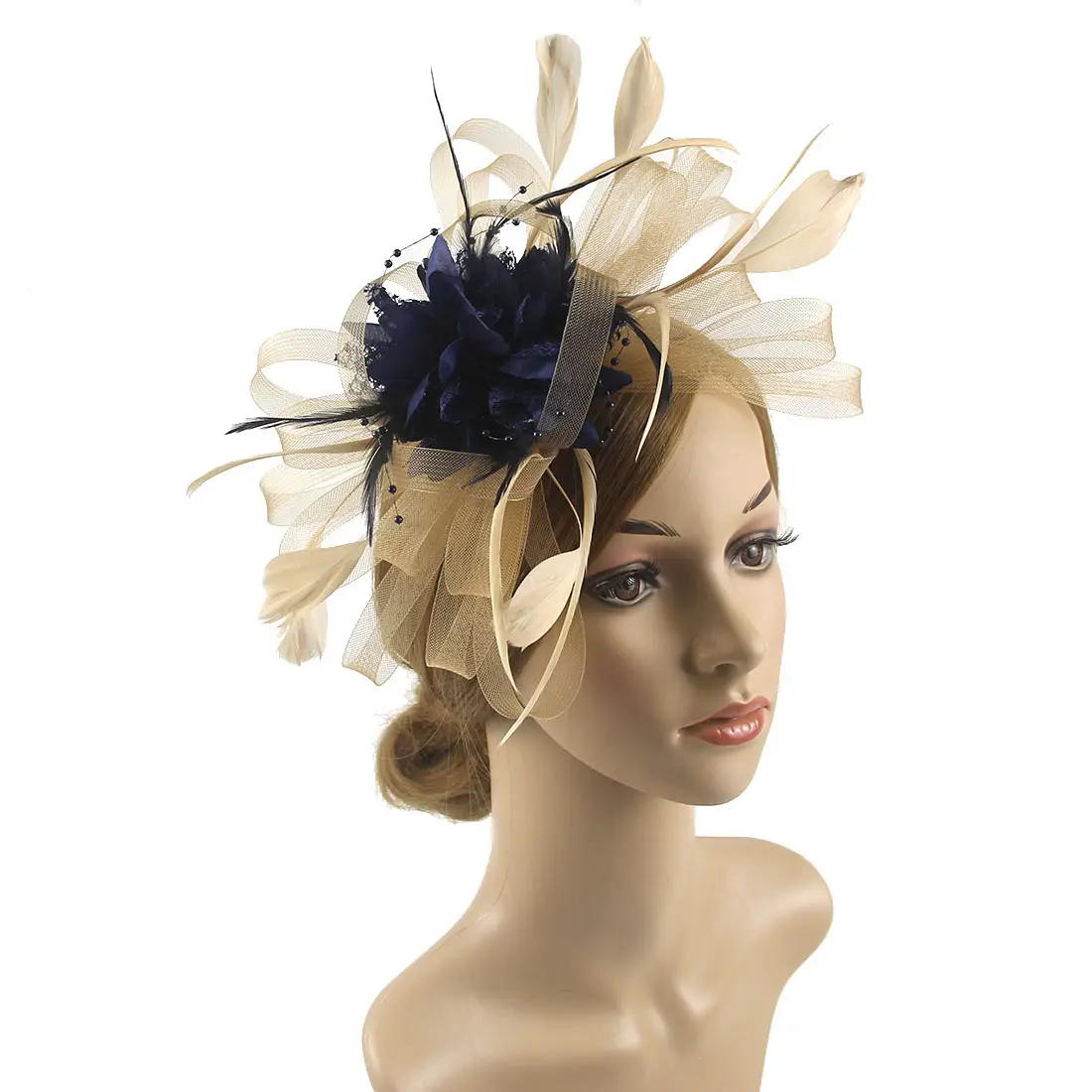 Bridal Feather & Flower Headband for Women - Image 32