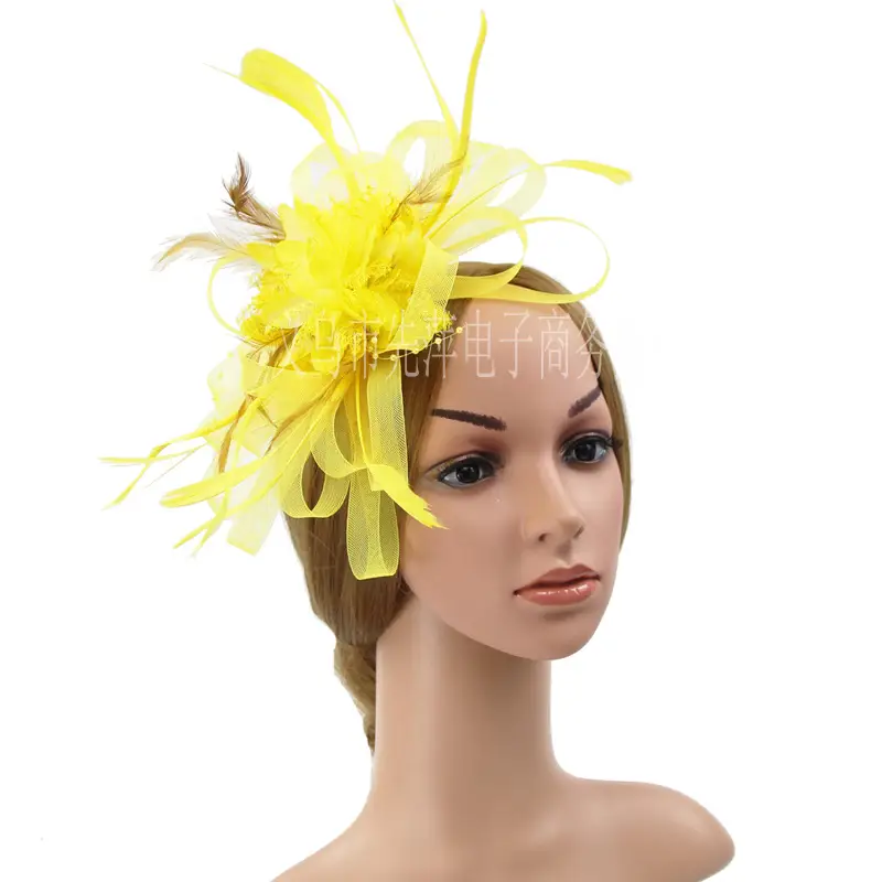 Bridal Feather & Flower Headband for Women - Image 5