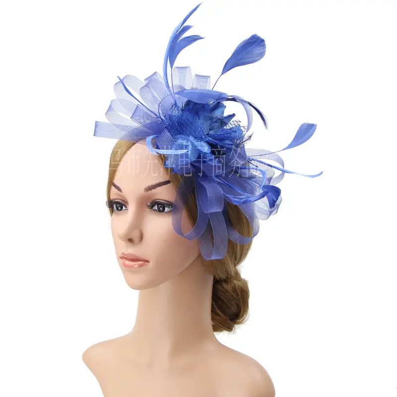 Bridal Feather & Flower Headband for Women - Image 9