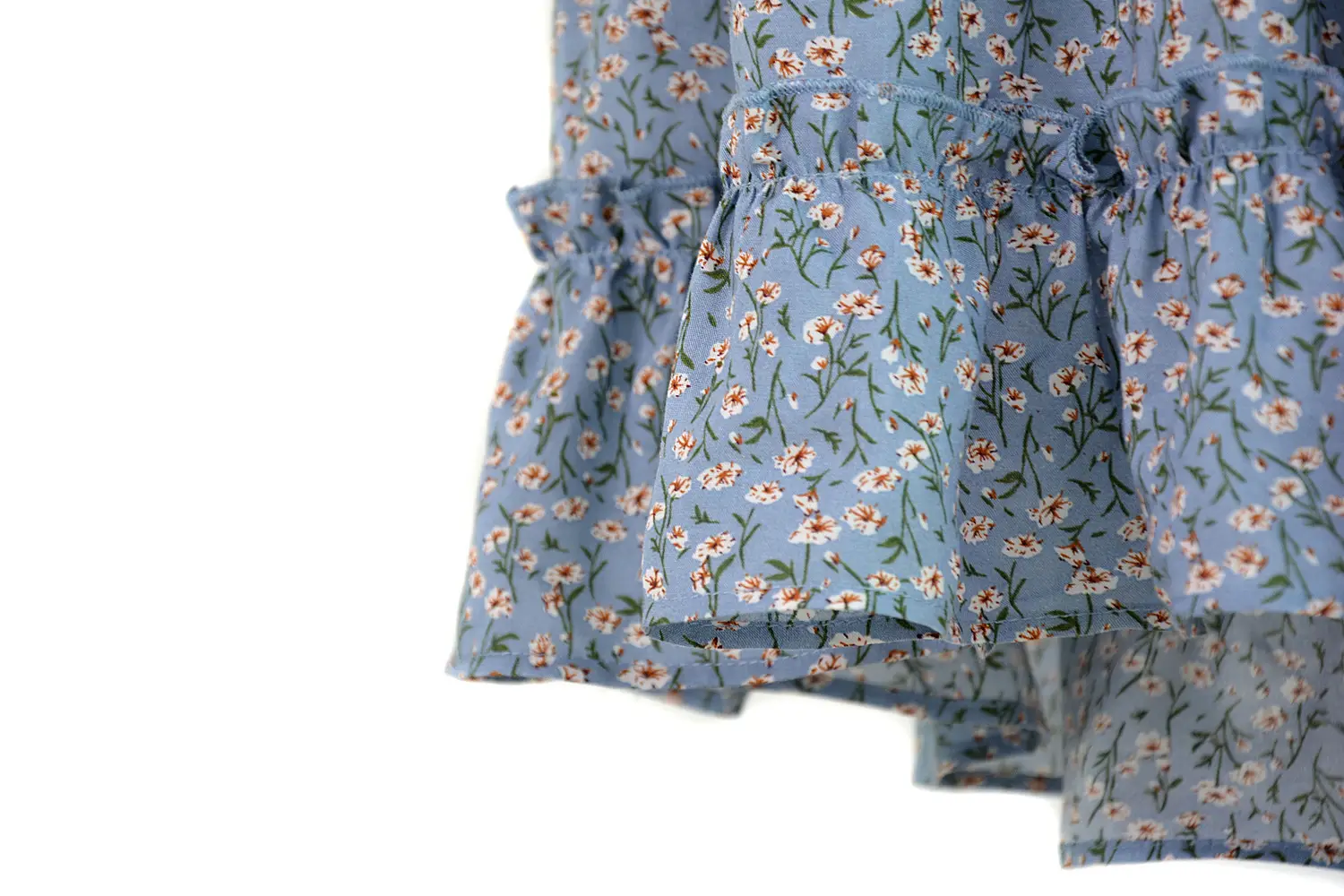 Women High Waist Ruffled Floral Skirt White — feature 101