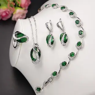 New Year's Pink Zircon Heart Jewelry Set — feature 1