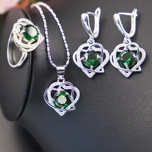 New Year's Pink Zircon Heart Jewelry Set — feature 11