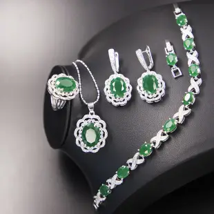 New Year's Pink Zircon Heart Jewelry Set — feature 12