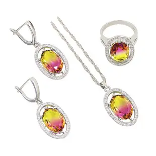 New Year's Pink Zircon Heart Jewelry Set — feature 15