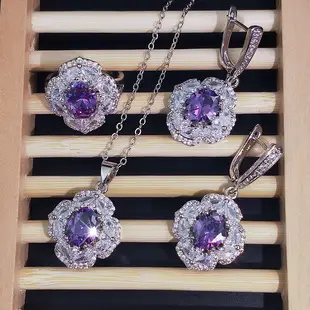 New Year's Pink Zircon Heart Jewelry Set — feature 16
