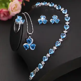 New Year's Pink Zircon Heart Jewelry Set — feature 2