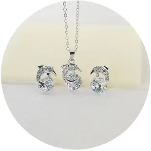 New Year's Pink Zircon Heart Jewelry Set — feature 3