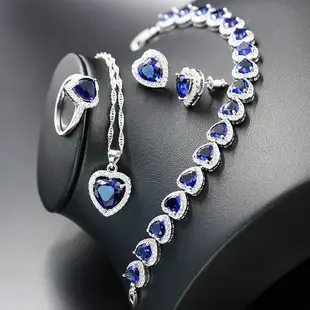 New Year's Pink Zircon Heart Jewelry Set — feature 4
