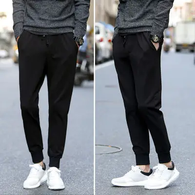 Men's 2019 Slim Fit Elastic Casual Pants Black - Image 8