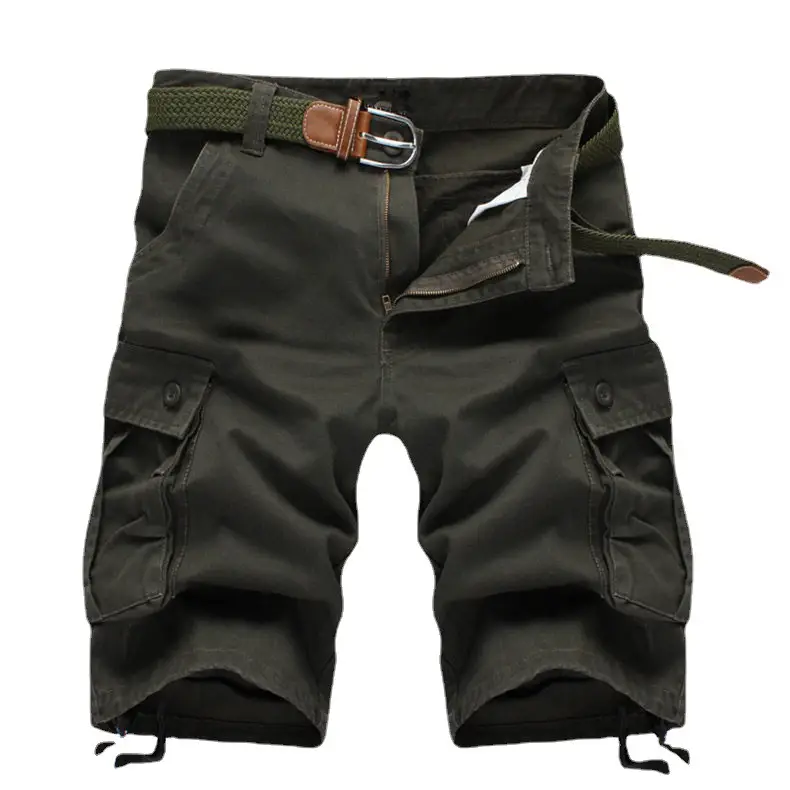 Men's Tan Multi-Pocket Shorts Loose Fit - Image 10
