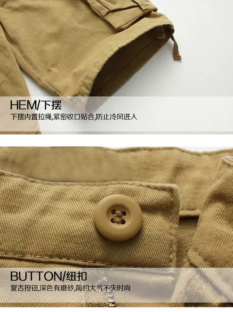 Men's Tan Multi-Pocket Shorts Loose Fit — feature 15