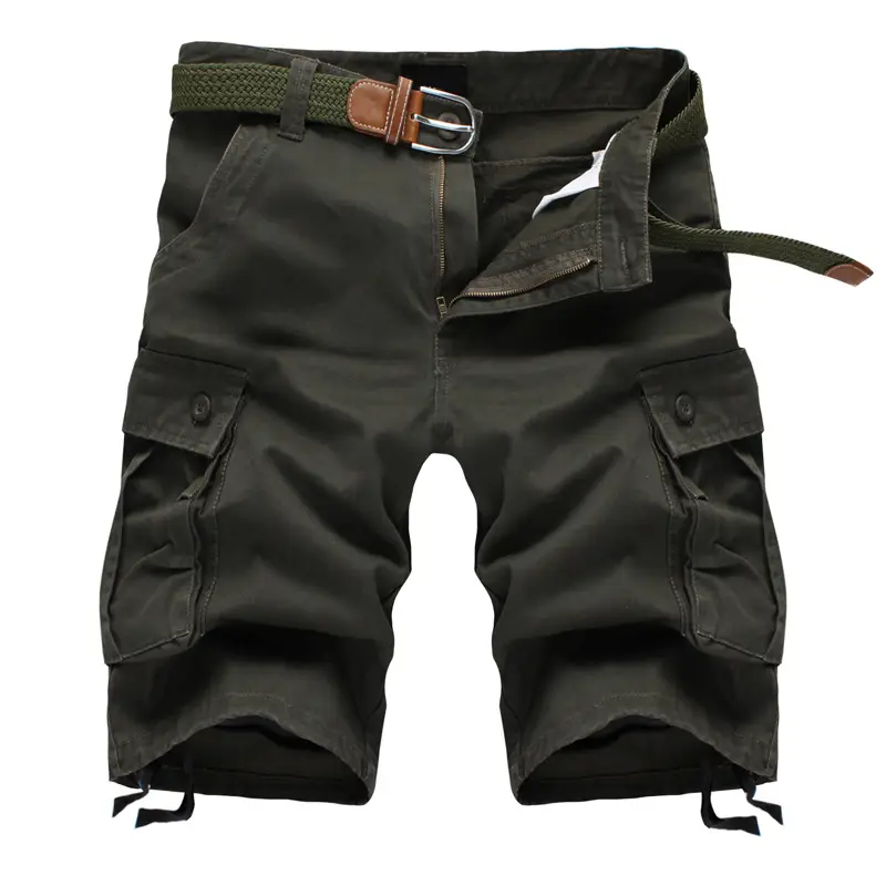 Men's Tan Multi-Pocket Shorts Loose Fit - Image 2