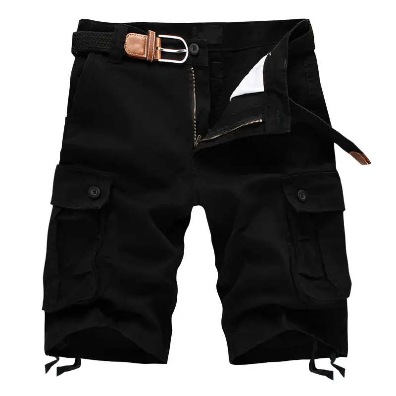 Men's Tan Multi-Pocket Shorts Loose Fit - Image 3