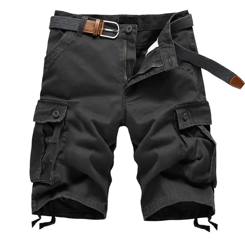 Men's Tan Multi-Pocket Shorts Loose Fit - Image 4