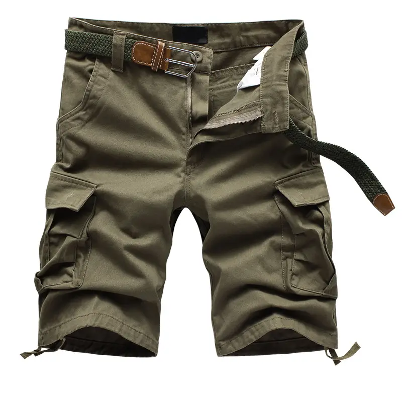 Men's Tan Multi-Pocket Shorts Loose Fit - Image 5
