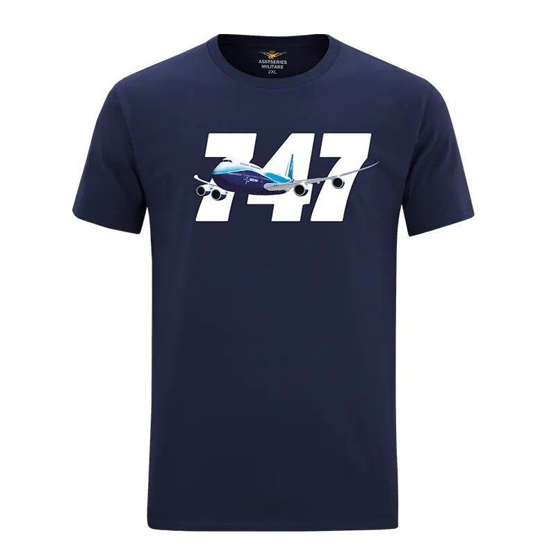 Men's 347 Airplane Graphic T-Shirt Brown Pure Cotton - Image 12