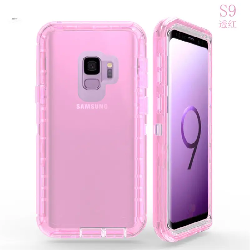 Samsung S9 Plus Pink 3-Piece Anti-Fall Phone Case - Image 3