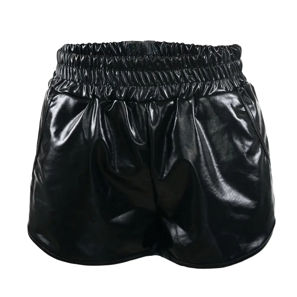 Women's Elastic Waist Hot Pants Gold Black Silver Green