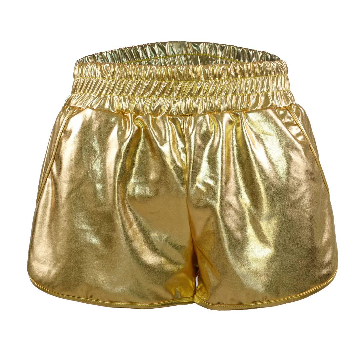 Women's Elastic Waist Hot Pants Gold Black Silver Green