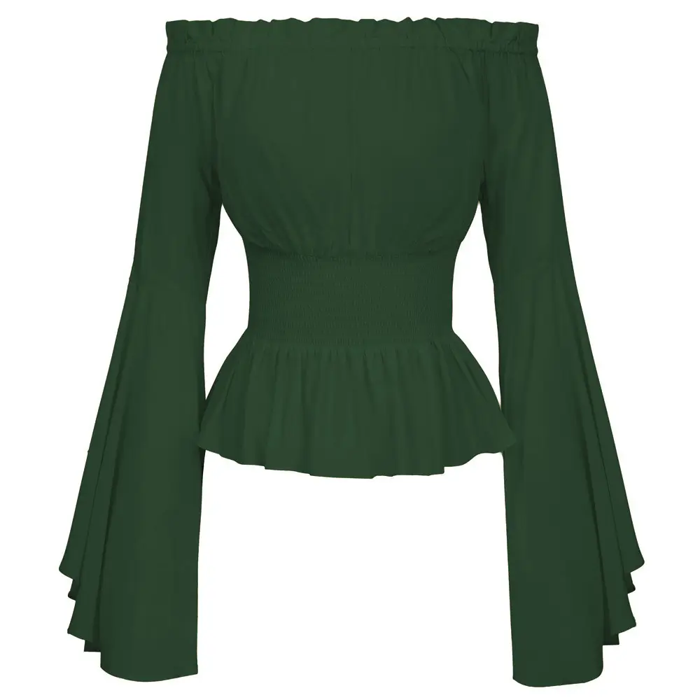 Red Long Sleeve Pleated Top for Women - Image 4