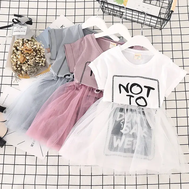 Girls Korean Letter Tulle Dress Summer 2024 β feature 2