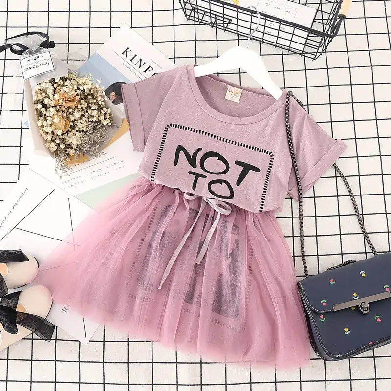 Girls Korean Letter Tulle Dress Summer 2024 β feature 4