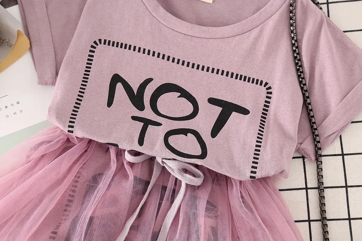 Girls Korean Letter Tulle Dress Summer 2024 β feature 7