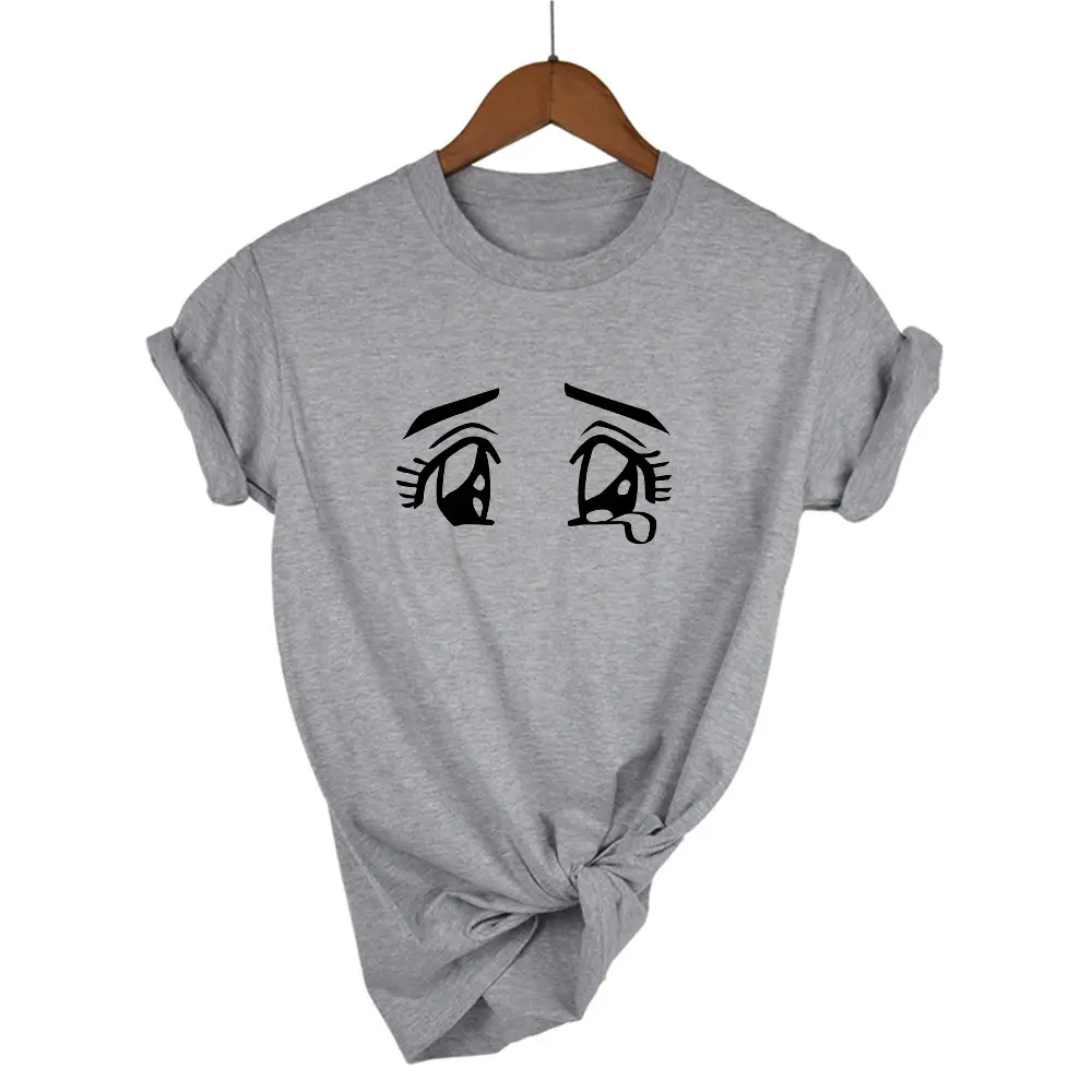 Gray T-Shirt with Grievance Eyes Print