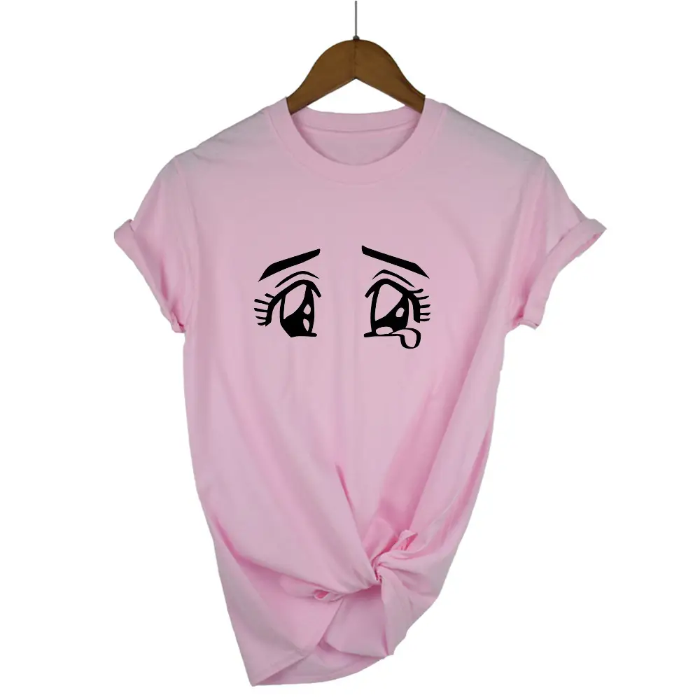 Gray T-Shirt with Grievance Eyes Print