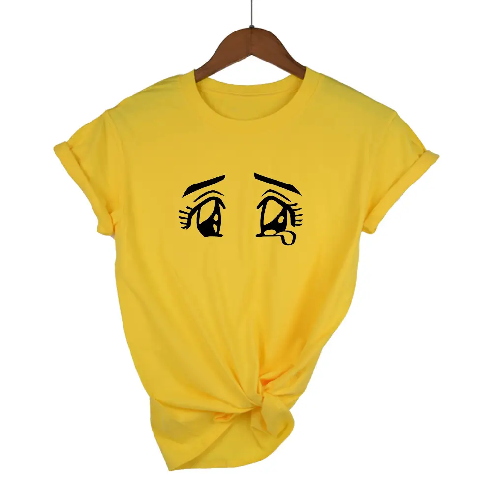 Gray T-Shirt with Grievance Eyes Print