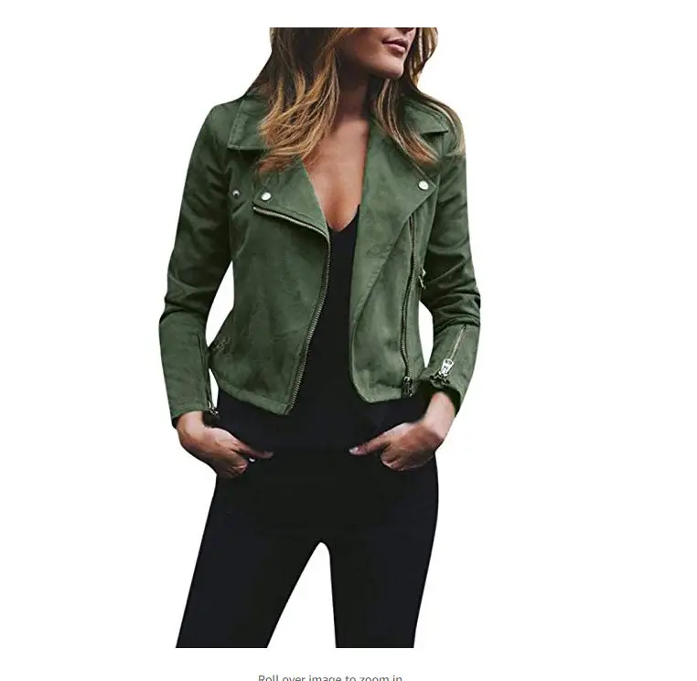 Women's Maroon Lapel Zipper Jacket with Black Pants