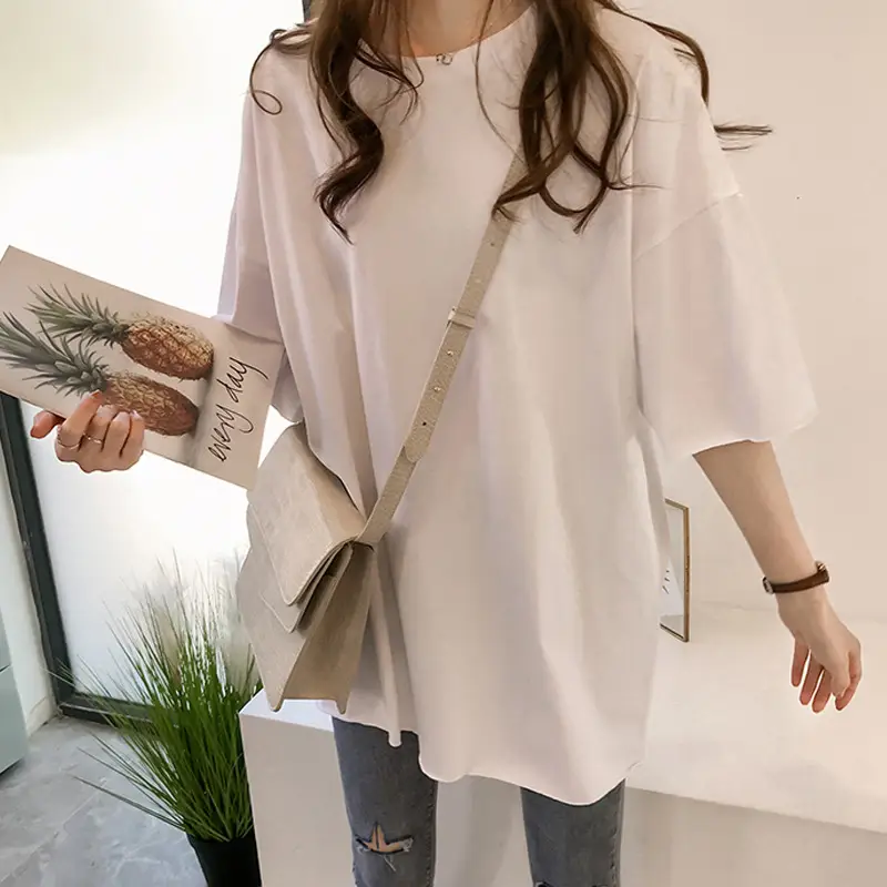 Women Loose Fitting Candy T-Shirt Short Sleeve Korean Style - Image 8