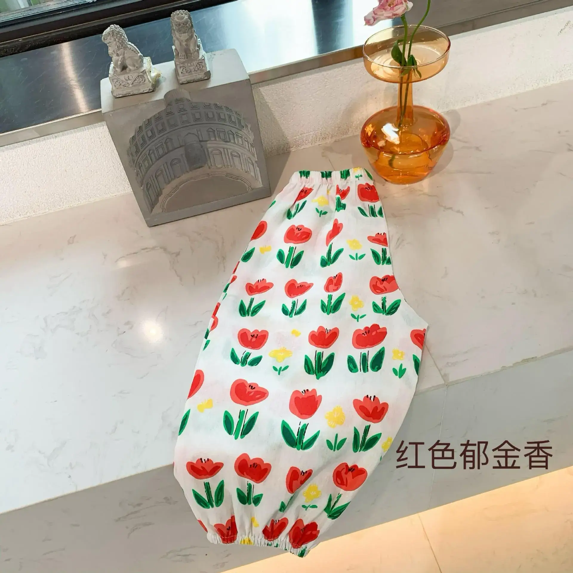Anti-Mosquito Pants for Kids Blue Floral Cotton Summer - Image 14