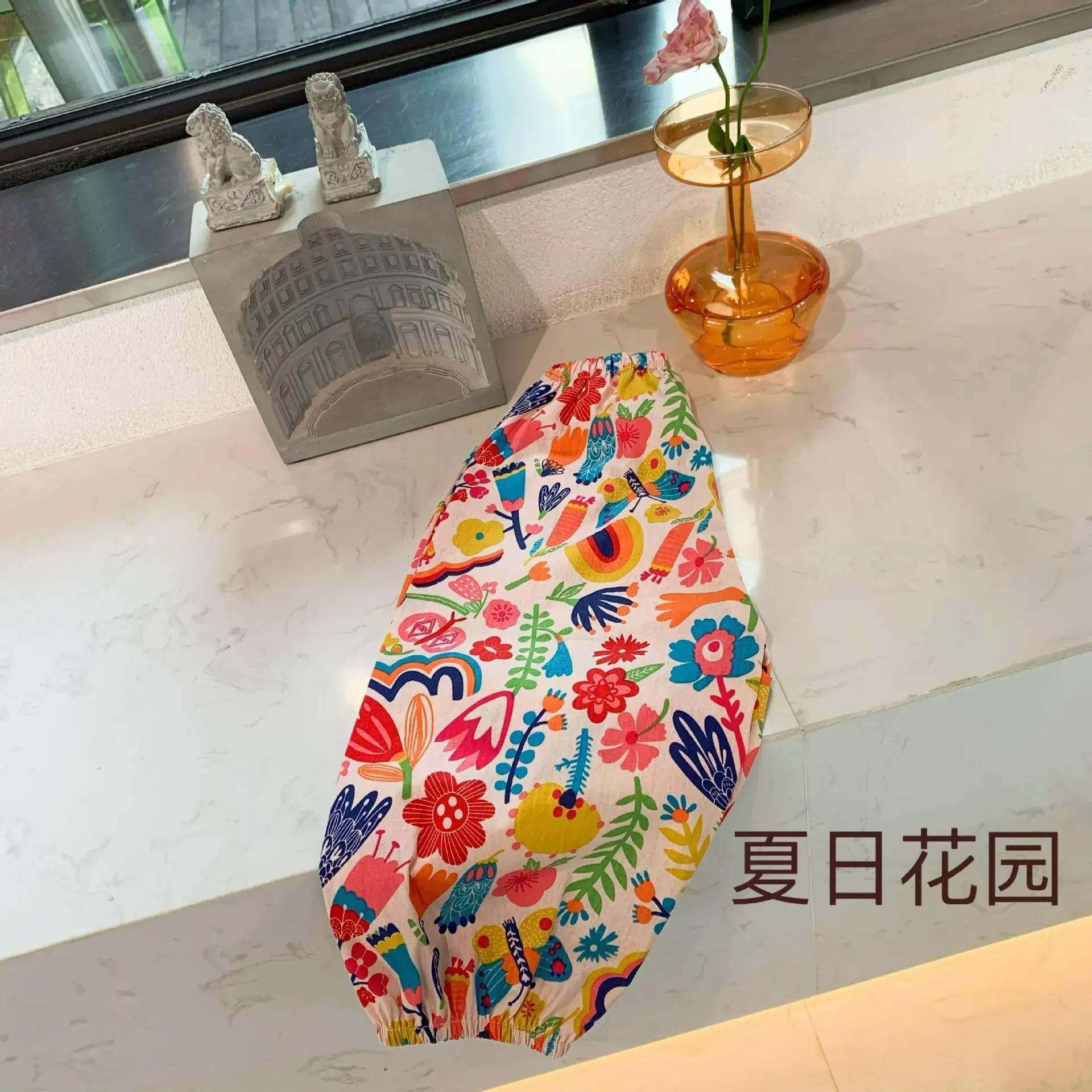 Anti-Mosquito Pants for Kids Blue Floral Cotton Summer - Image 17